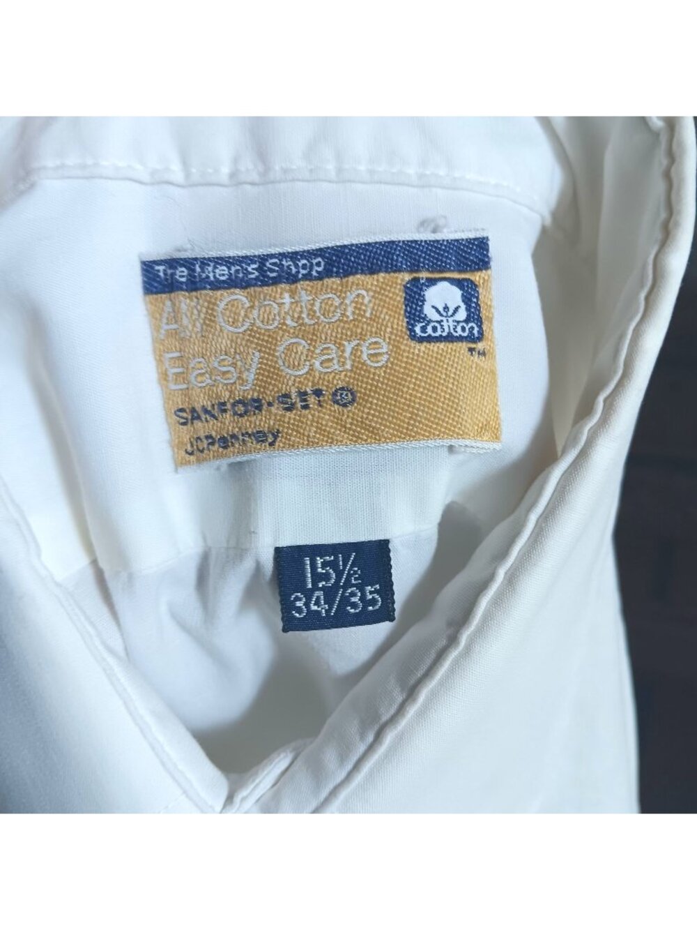 Vintage Men's Dress Shirt Medium White 1980's JCPenney The Mens Shop All Cotton